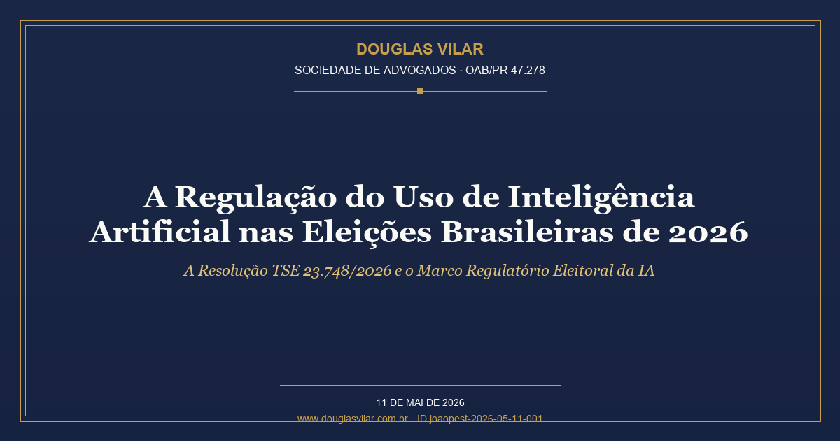 Capa: A Regulação do Uso de Inteligência Artificial nas Eleições Brasileiras de 2026