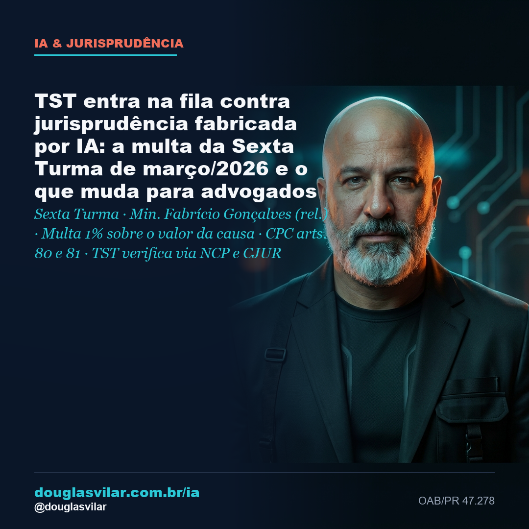 Capa: TST entra na fila contra jurisprudência fabricada por IA: a multa da Sexta Turma de março/2026 e o que muda para advogados