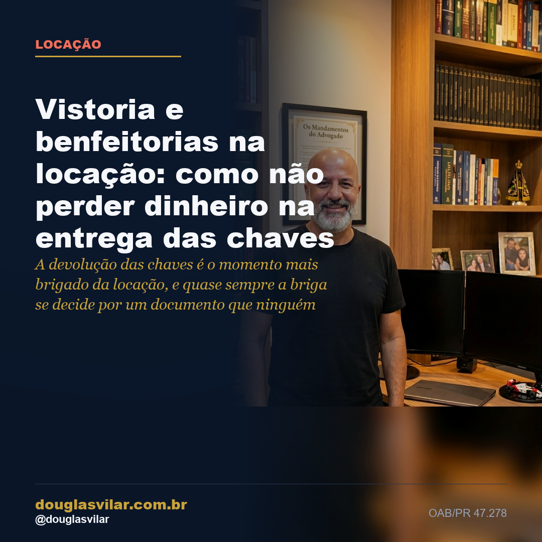 Capa: Vistoria e benfeitorias na locação: como não perder dinheiro na entrega das chaves