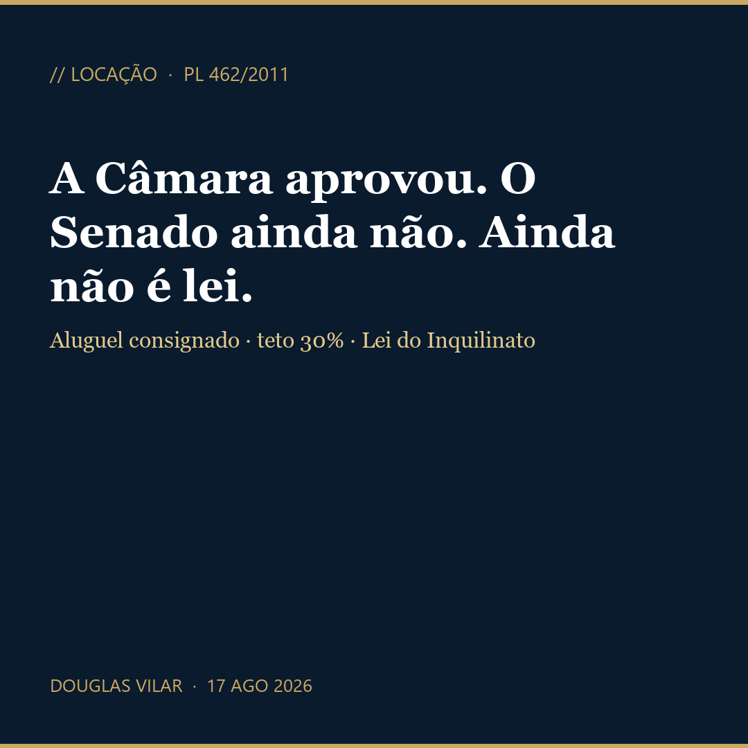 Capa: Aluguel consignado: o PL 462/2011 entre a promessa de acesso e a fragilização das garantias locatícias
