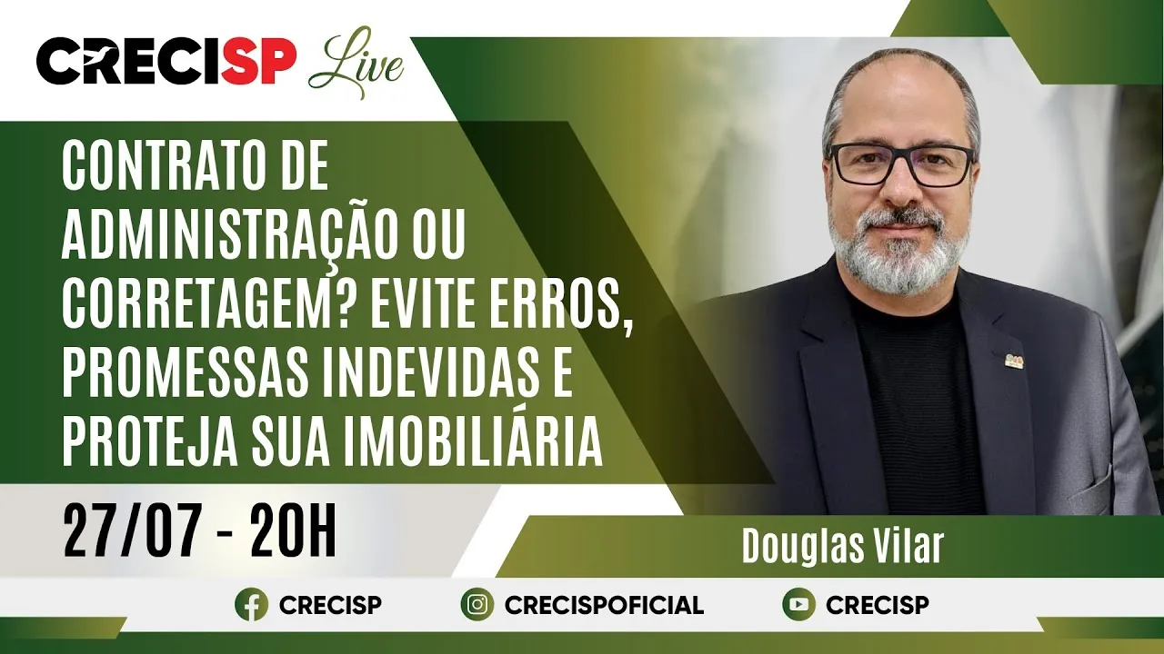 CRECISP Live — Contrato de Administração ou Corretagem?