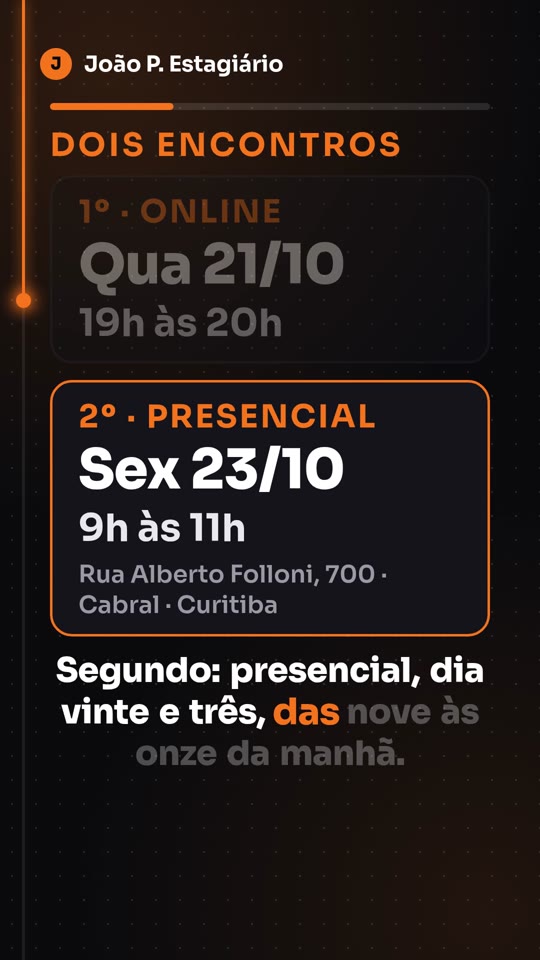 Quadro do reel do curso